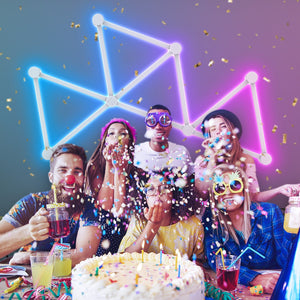 Tuya Smart - 9-Segmenten RGB-IC Wandlamp (Gamers keuze) - Game room - HandyLight.nl - HL-WALL-9-SEG-735372677672-735372677672