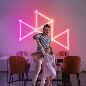 Tuya Smart - 9-Segmenten RGB-IC Wandlamp (Gamers keuze) - Game room - HandyLight.nl - HL-WALL-9-SEG-735372677672-735372677672