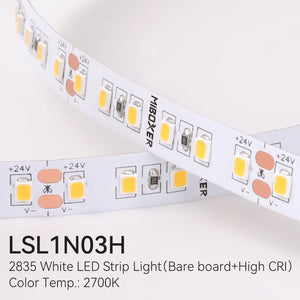 Mi-Light Mi-Boxer - 2835 Single Color Warm Wit 2700K LED Strip 5M x 8mm (IP20) - LED Strips - HandyLight.nl - HL-LEDS-SC-LSL1N03H