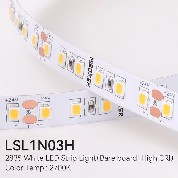 Afbeelding in Gallery-weergave laden, Mi-Light Mi-Boxer - 2835 Single Color Warm Wit 2700K LED Strip 5M x 8mm (IP20) - LED Strips - HandyLight.nl - HL-LEDS-SC-LSL1N03H
