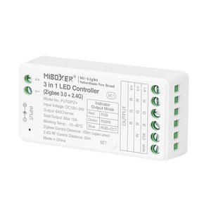 Mi-Light Mi-Boxer - 3 in 1 LED controller - RGB + RGBW + RGB+CCT (Zigbee 3.0 + 2.4GHz) - Zigbee + 2.4GHz LED controllers - HandyLight.nl - HL-LEDC-3-IN-1-RGB-RGBW-RGBCCT-FUT037Z+-6970602183866