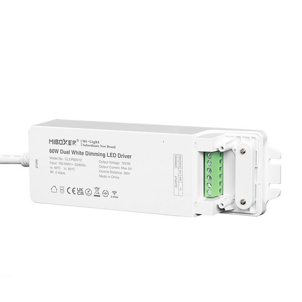 Afbeelding in Gallery-weergave laden, Mi-Light Mi-Boxer - Dual White 12V 60W LED controller met interne voeding (Standaard) - LED controllers - HandyLight.nl - HL-LEDC-WW-CL2-P60V12
