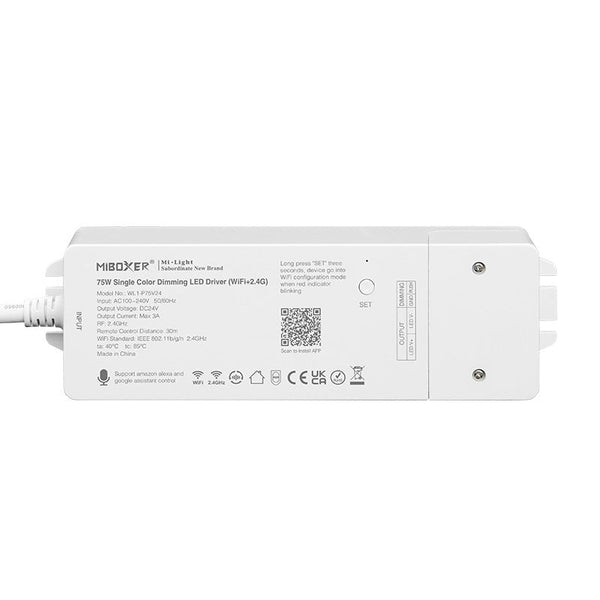 Afbeelding in Gallery-weergave laden, Mi-Light Mi-Boxer - Single Color 24V 75W LED controller met interne voeding (WiFi) - LED controllers - HandyLight.nl - HL-LEDC-WIFI-SC-WL1-P75V24
