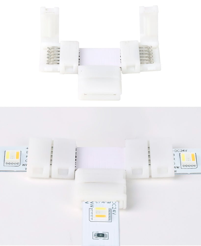 Mi-Light Mi-Boxer - T-vorm connector voor 12mm RGB+CCT LED Strip - LED Strip connector - HandyLight.nl - HL-LEDSC-RGBCCT-12MM-TS6C-
