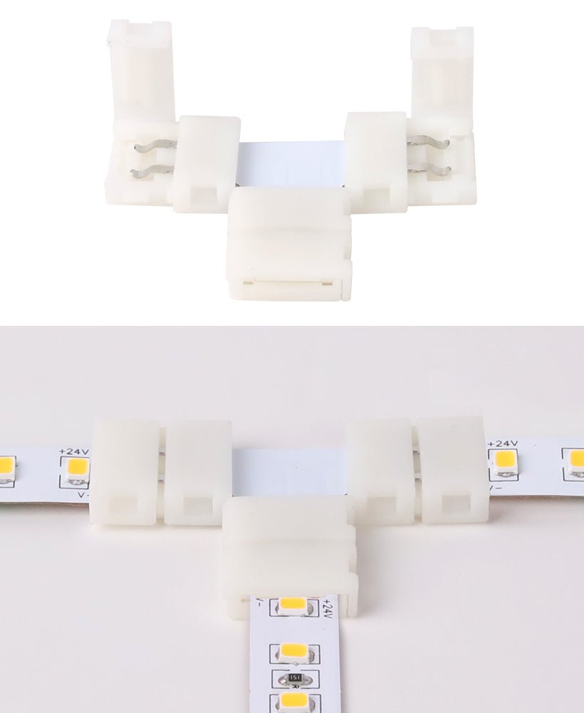 Mi-Light Mi-Boxer - T-vorm connector voor 8mm Single Color LED Strip - LED Strip connector - HandyLight.nl - HL-LEDSC-SC-8MM-TS2C
