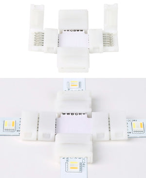 Mi-Light Mi-Boxer - X-vorm connector voor 12mm RGB+CCT LED Strip - LED Strip connector - HandyLight.nl - HL-LEDSC-RGBCCT-12MM-XS6C