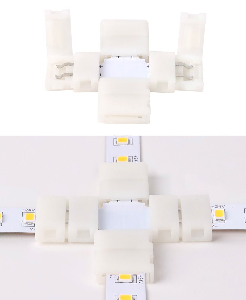 Mi-Light Mi-Boxer - X-vorm connector voor 8mm Single Color LED Strip - LED Strip connector - HandyLight.nl - HL-LEDSC-SC-8MM-XS2C